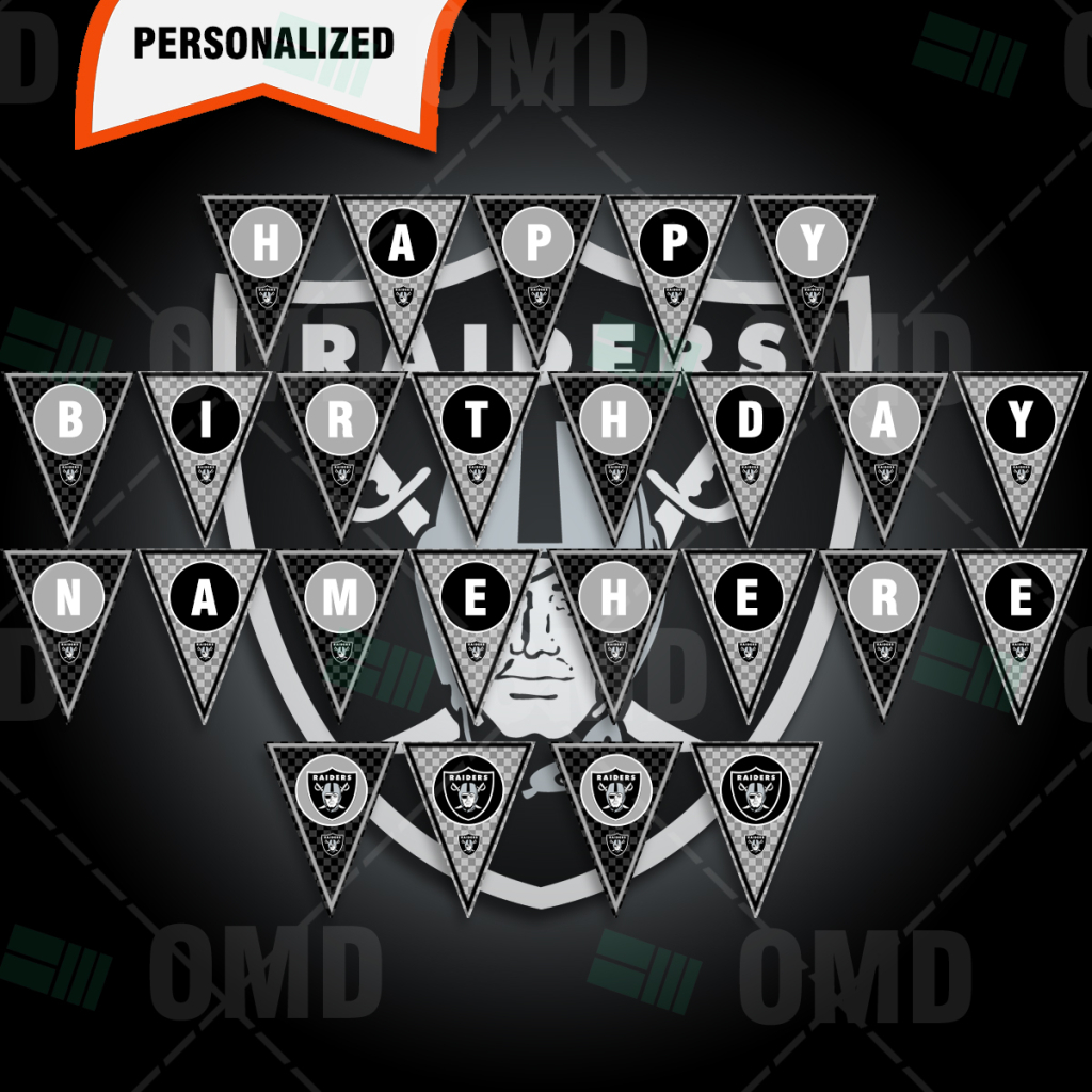 Oakland Raiders Cupcake Toppers, Assorted Double Sided Sports Invites