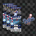 Los Angeles Dodgers Ticket Style Sports Party Invitations – Sports Invites