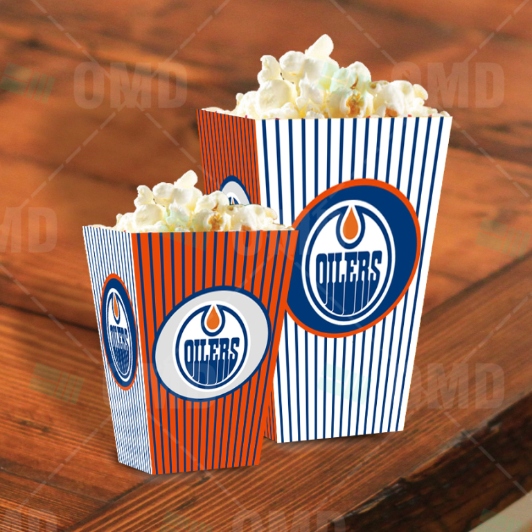 Edmonton Oilers Party Popcorn Boxes Sports Invites
