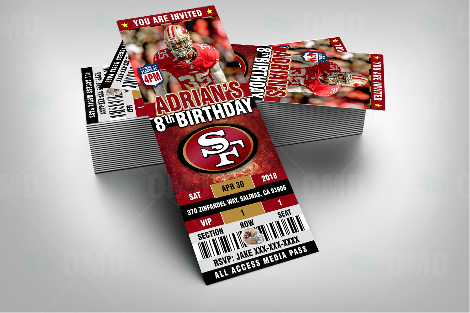 san-francisco-49ers-ticket-style-sports-party-invitations-sports-invites
