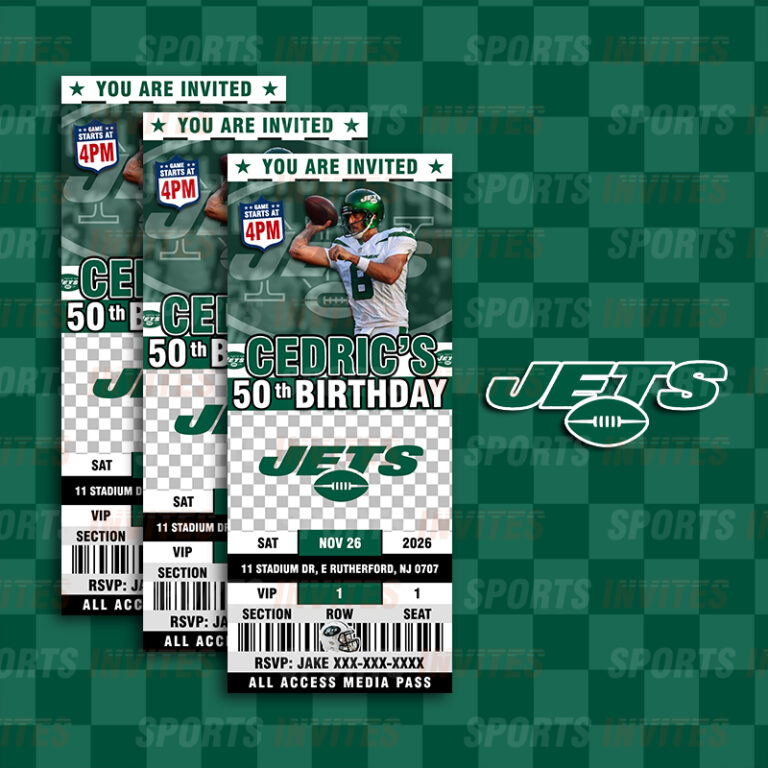 New York Jets Sports Party French Fry Boxes Sports Invites