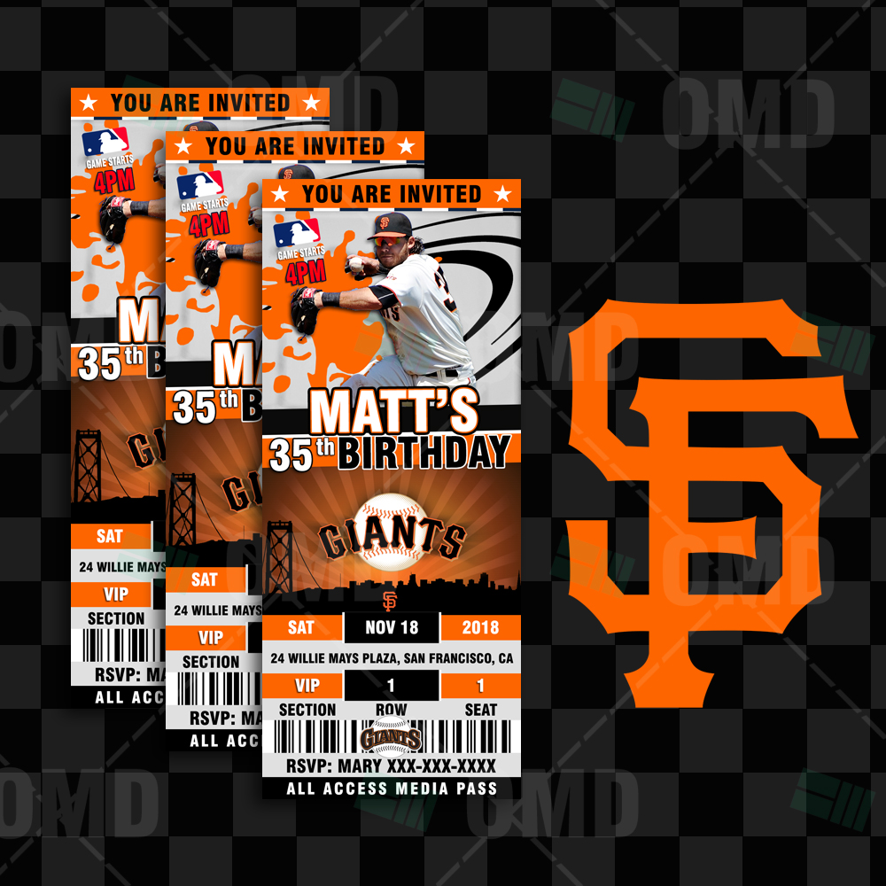 Digital San Francisco Colors Surprise Ticket Gift SF Baseball 