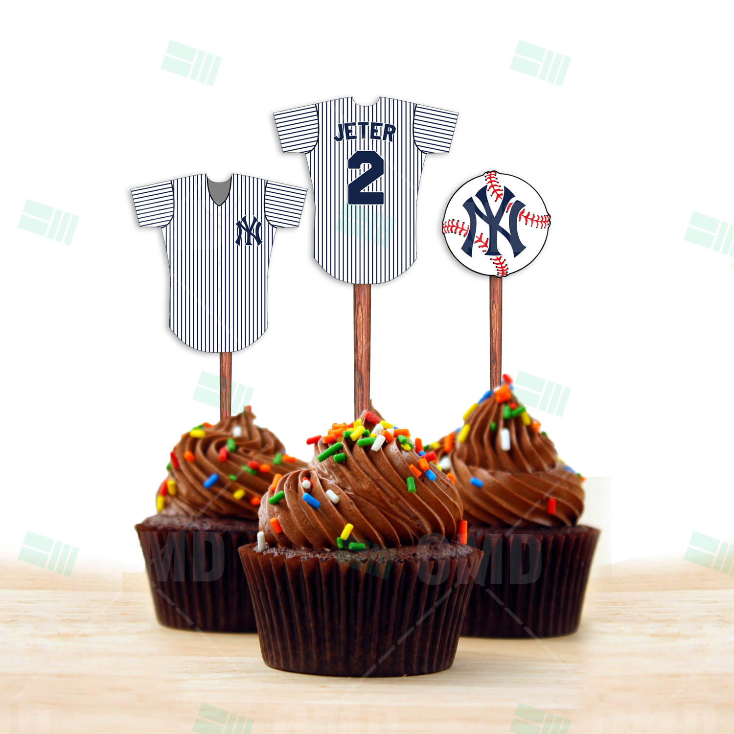 Personalized NY Yankees Cupcakes