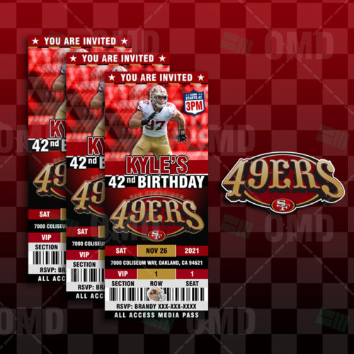 San Francisco 49ers - Set Bandiera Stendardo In Feltro (30,5x76,2 Cm) Con 6 Cuscinetti Adesivi Da Parete E Puntine - Decorazione Ufficiale Per Tifosi