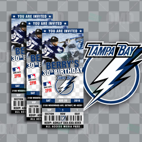 Tampa Bay Lightning Sports Party Popcorn Boxes Sports Invites