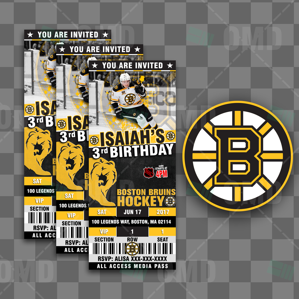 Boston Bruins Ticket Style Sports Party 