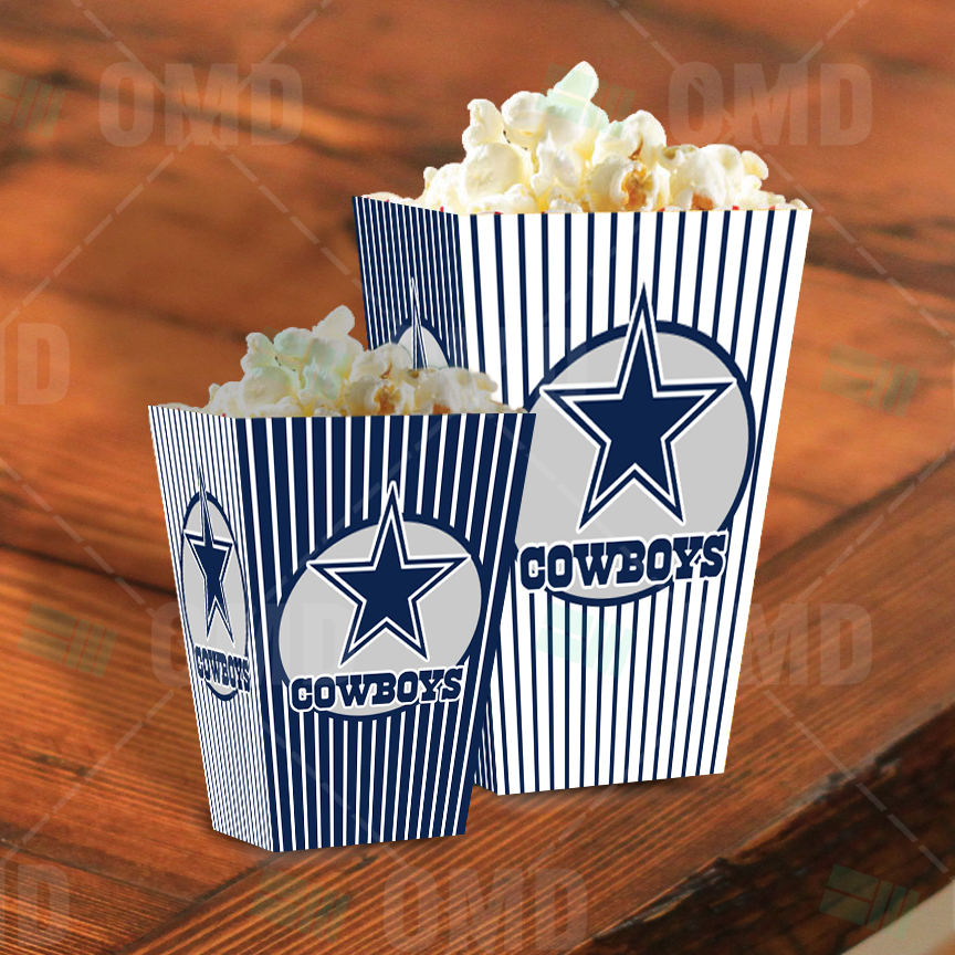 Dallas Cowboys Sports Party Popcorn Boxes – Sports Invites