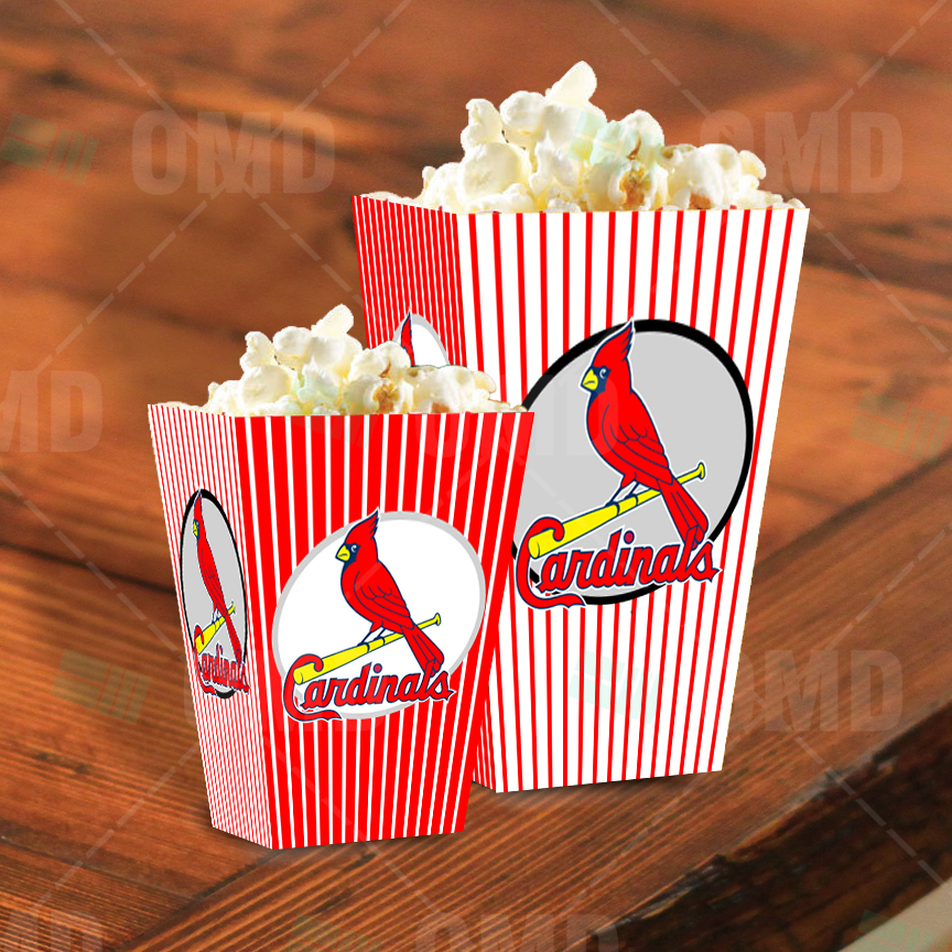 St Louis Cardinals Sports Party Popcorn Boxes – Sports Invites