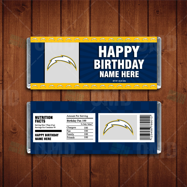 Los Angeles Chargers Ticket Style Sports Party Invitations