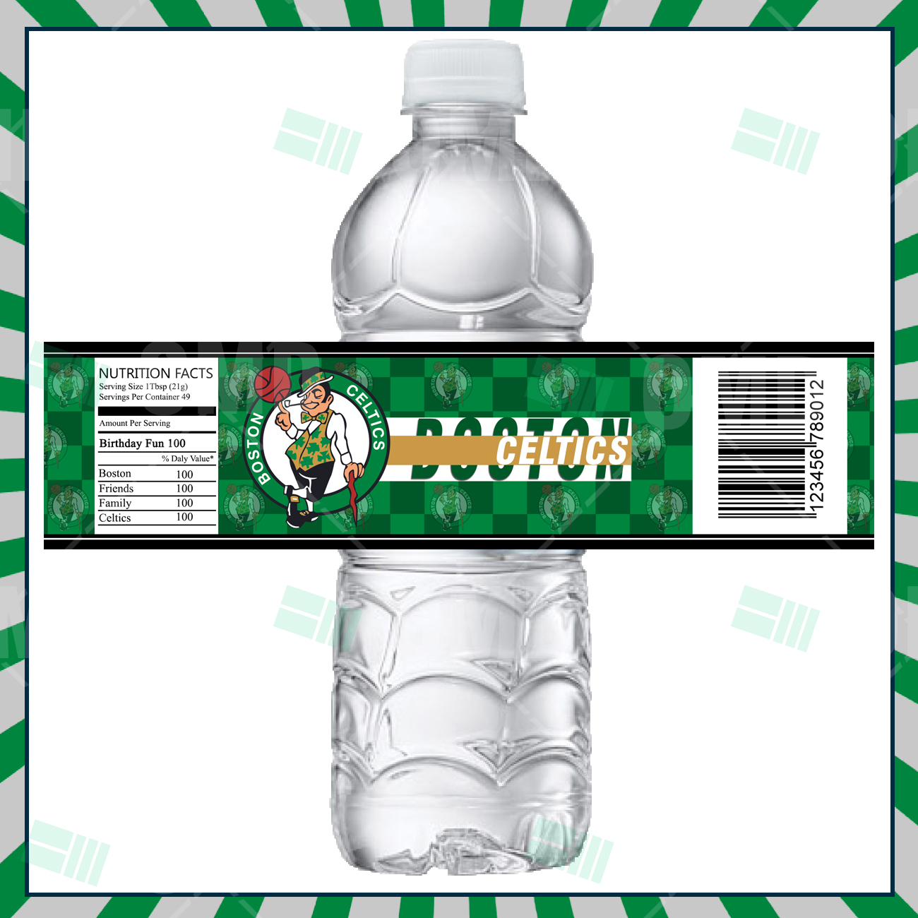Boston Celtics Sports Bottle Labels – Sports Invites