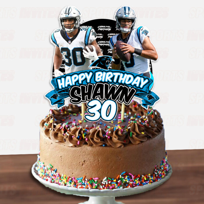 Carolina Panthers Birthday Cake Topper Sports Party Custom Cake Toppers