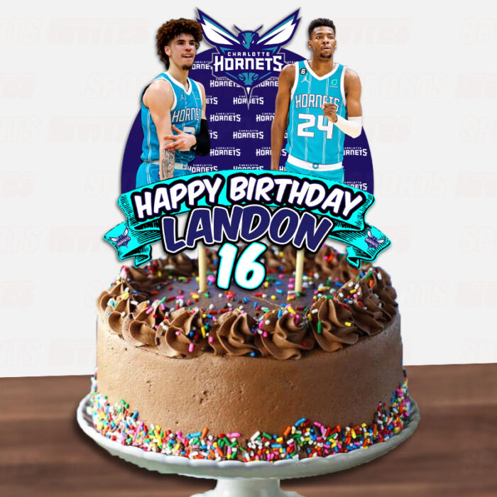 Charlotte Hornets Birthday Cake Topper Sports Party Custom Cake Toppers