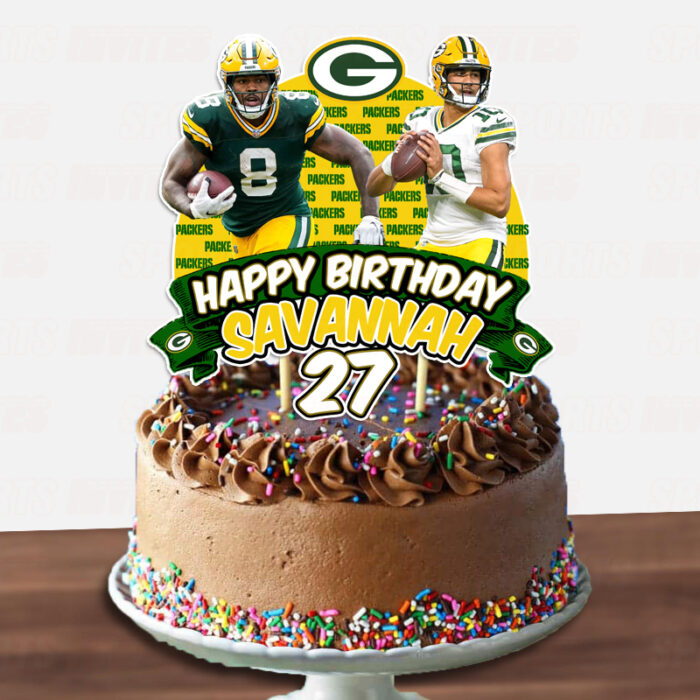 Green Bay Packers Birthday Cake Topper Sports Party Custom Cake Toppers