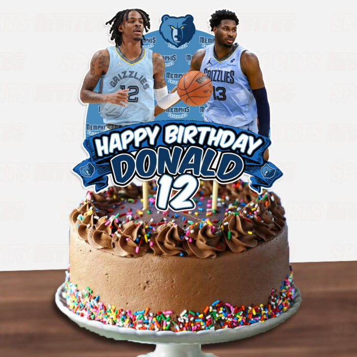 Memphis Grizzlies Birthday Cake Topper Sports Party Custom Cake Toppers