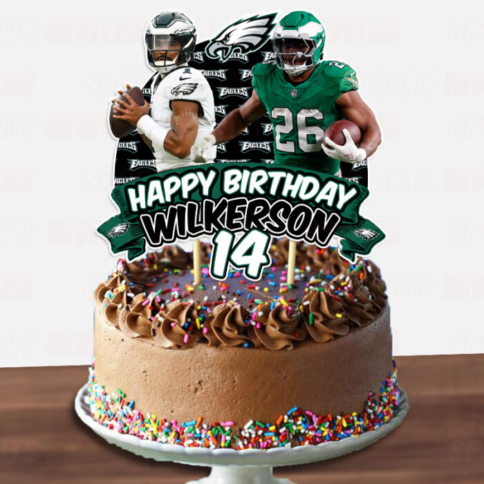 Philadelphia Eagles Birthday Cake Topper Sports Party Custom Cake Toppers
