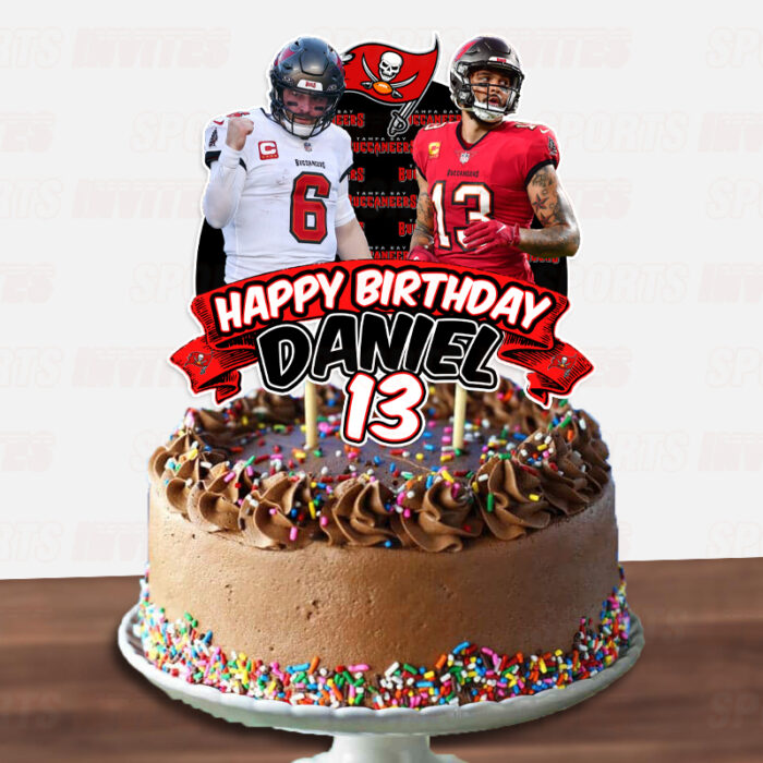 Tampa Bay Buccaneers Birthday Cake Topper Sports Party Custom Cake Toppers