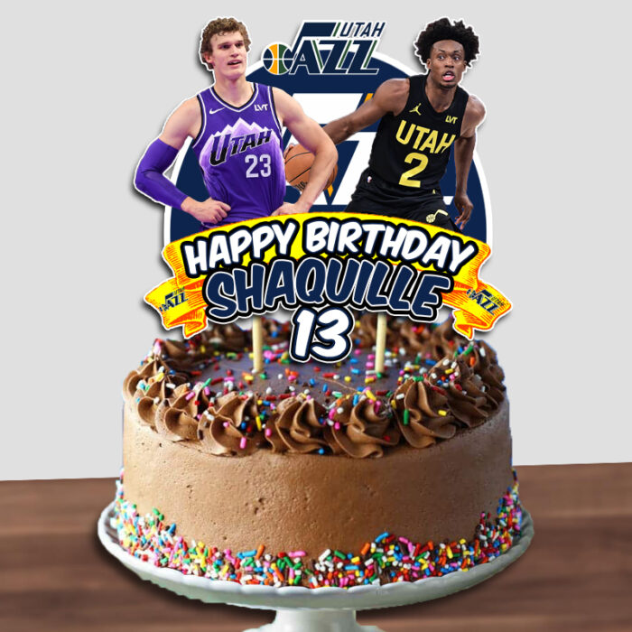Utah Jazz Birthday Cake Topper Sports Party Custom Cake Toppers