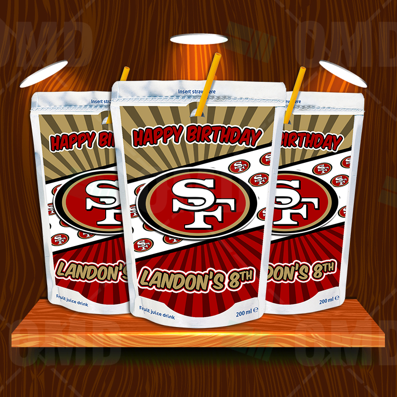 San Francisco 49ers Water Bottle Wrappers — Printable Treats.com