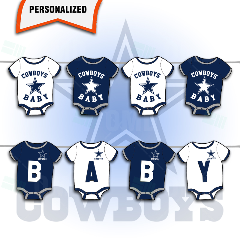 Dallas Cowboys Baby Shower Sports Onesie Banner – Sports Invites