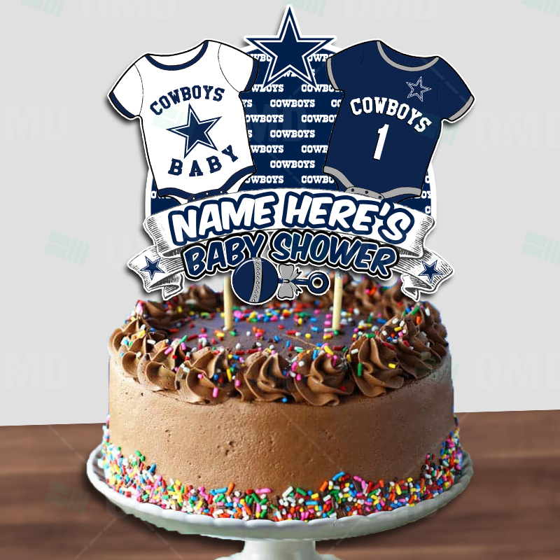 Dallas Cowboys Baby Shower Cake Topper Sports Party Cake Toppers