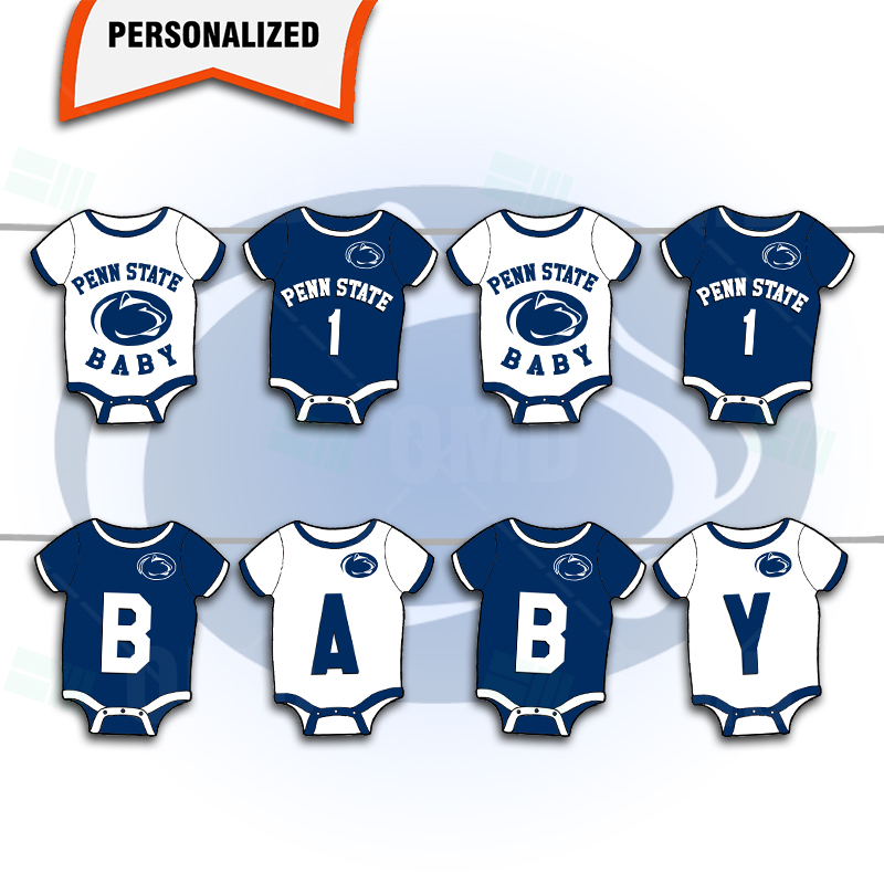 Penn State Nittany Lions Baby Shower Sports Onesie Banner – Sports Invites
