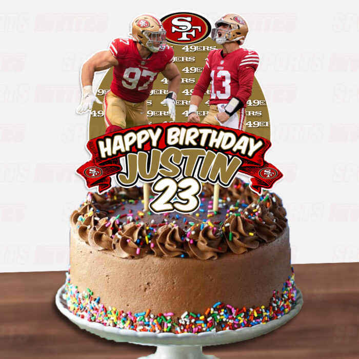 San Francisco 49ers Birthday Cake Topper Sports Party Custom Cake Toppers