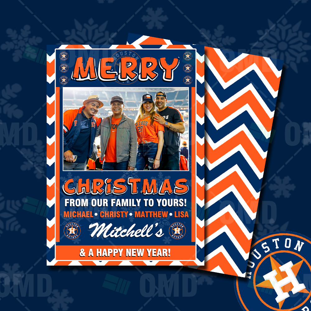 Houston Astros Merry Christmas Cards - Digital Design