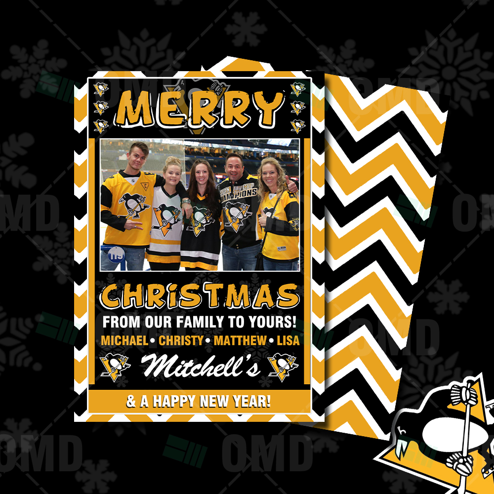 Pittsburgh Penguins “Merry Christmas” Cards Digital Design Sports
