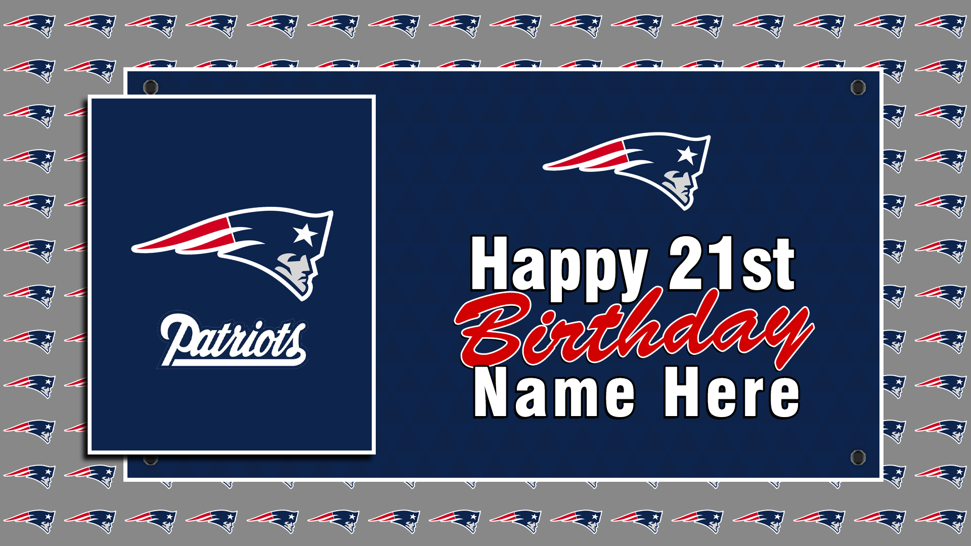 New England Patriots Birthday Video Wallpaper – FREE – Sports Invites