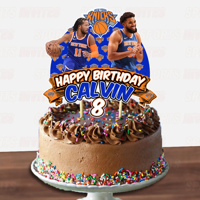 New York Knicks Birthday Cake Topper Sports Party Custom Cake Toppers