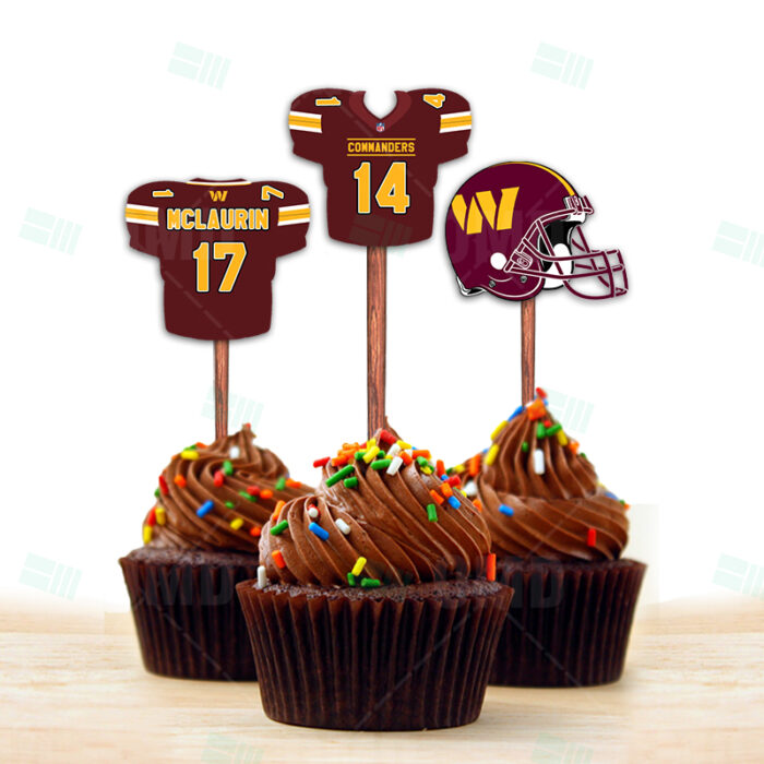 Washington Commanders Sports Cupcake Toppers