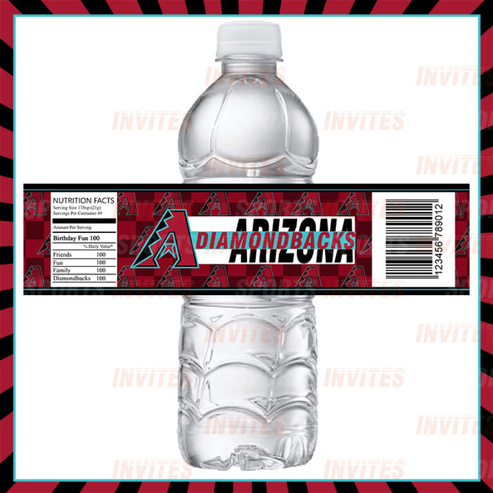 Arizona Diamondbacks Sports Party Bottle Labels