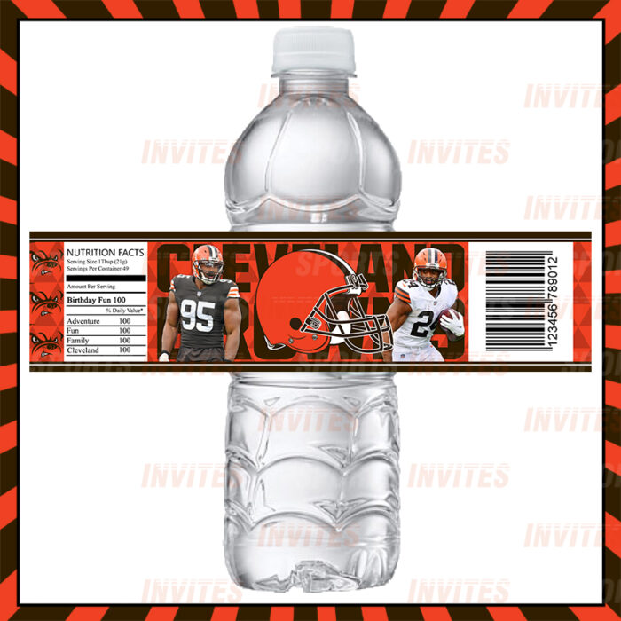 Cleveland Browns Custom Sports Party Bottle Labels - Image 2