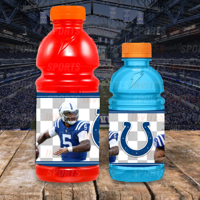Indianapolis Colts Custom Sports Party Bottle Labels