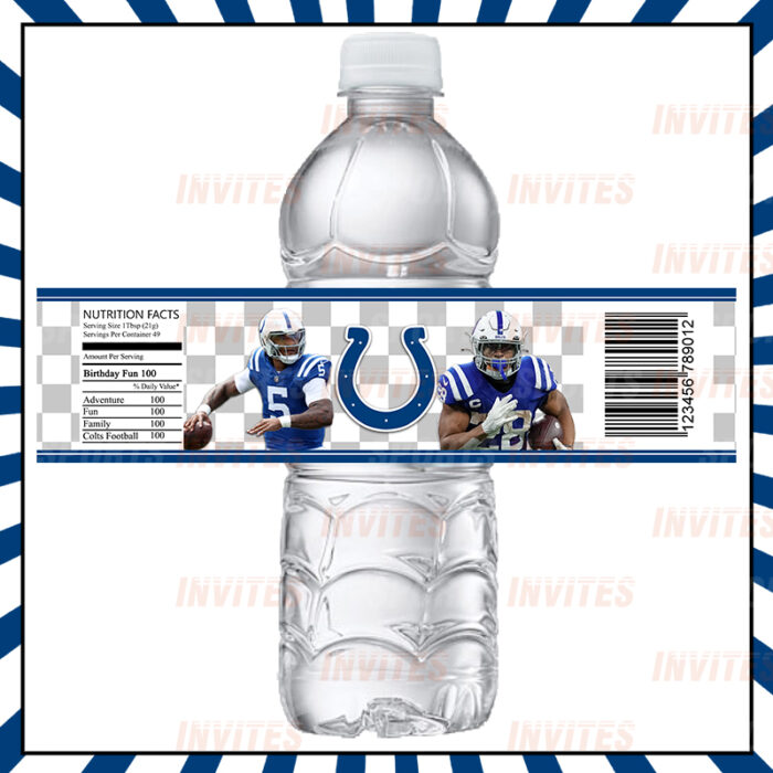 Indianapolis Colts Custom Sports Party Bottle Labels - Image 2
