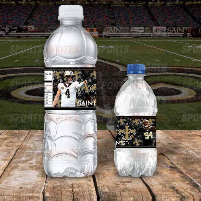 New Orleans Saints Custom Sports Party Bottle Labels - Image 3