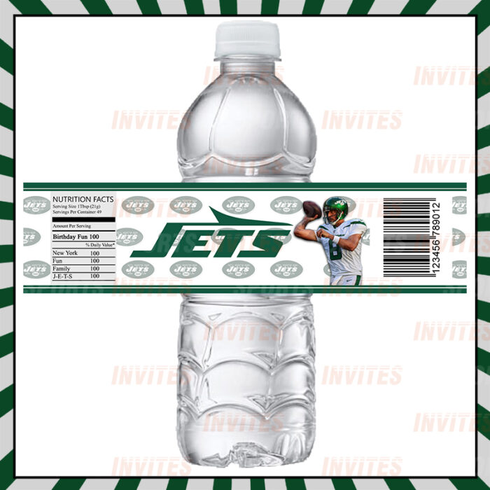 New York Jets Custom Party Sports Bottle Labels - Image 2