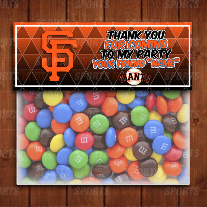 San Francisco Giants Sports Party Bag Toppers