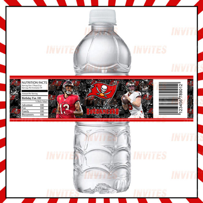 Tampa Bay Buccaneers Custom Sports Party Bottle Labels - Image 3