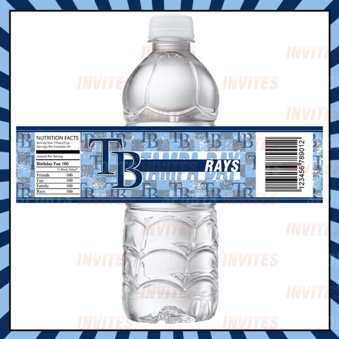 Tampa Bay Rays Sports Party Bottle Labels
