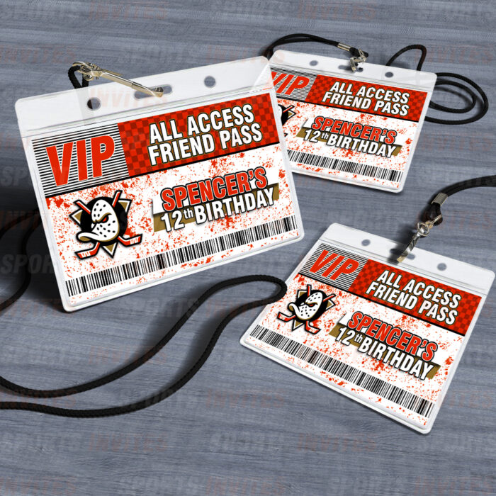 Anaheim Ducks ID Badge Sports Party Lanyard Clear Plastic Horizontal Name Tags Holders