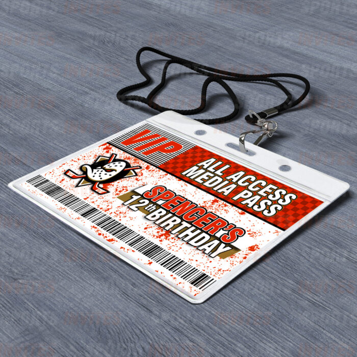 Anaheim Ducks ID Badge Sports Party Lanyard Clear Plastic Horizontal Name Tags Holders - Image 2