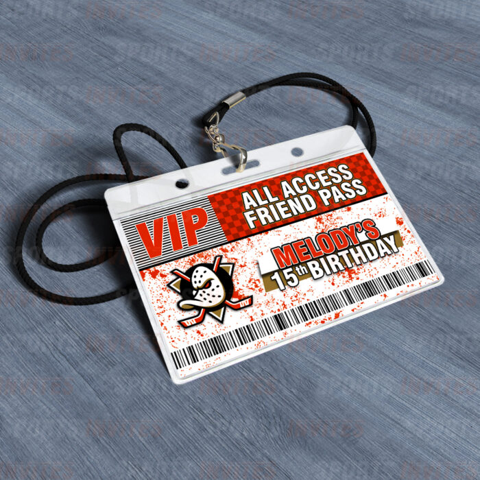 Anaheim Ducks ID Badge Sports Party Lanyard Clear Plastic Horizontal Name Tags Holders - Image 4
