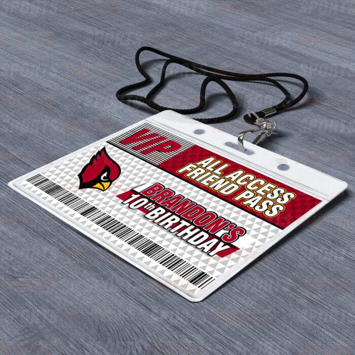 Arizona Cardinals ID Badge Sports Party Lanyard Clear Plastic Horizontal Name Tags Holders - Image 2
