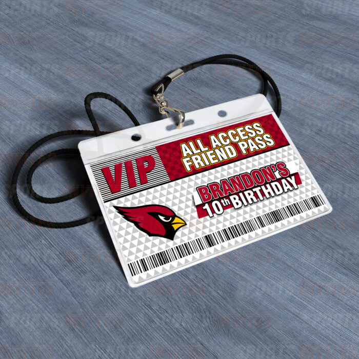 Arizona Cardinals ID Badge Sports Party Lanyard Clear Plastic Horizontal Name Tags Holders - Image 4