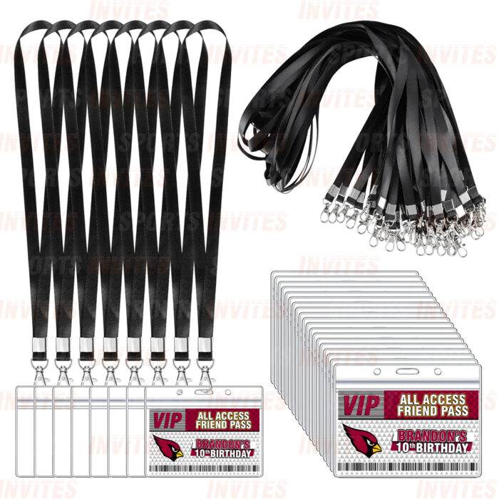 Arizona Cardinals ID Badge Sports Party Lanyard Clear Plastic Horizontal Name Tags Holders - Image 3