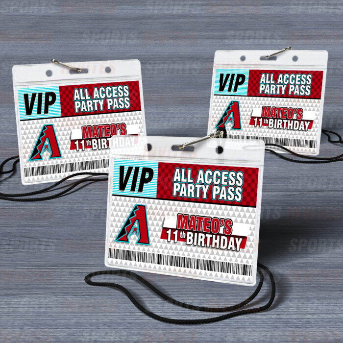 Arizona Diamondbacks ID Badge Sports Party Lanyard Clear Plastic Horizontal Name Tags Holders - Image 4