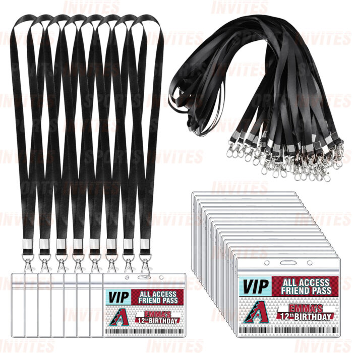 Arizona Diamondbacks ID Badge Sports Party Lanyard Clear Plastic Horizontal Name Tags Holders - Image 5