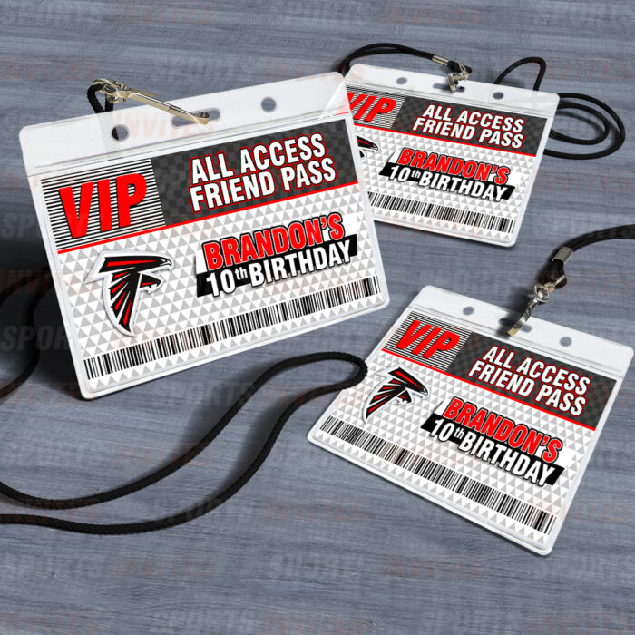 Atlanta Falcons ID Badge Sports Party Lanyard Clear Plastic Horizontal Name Tags Holders