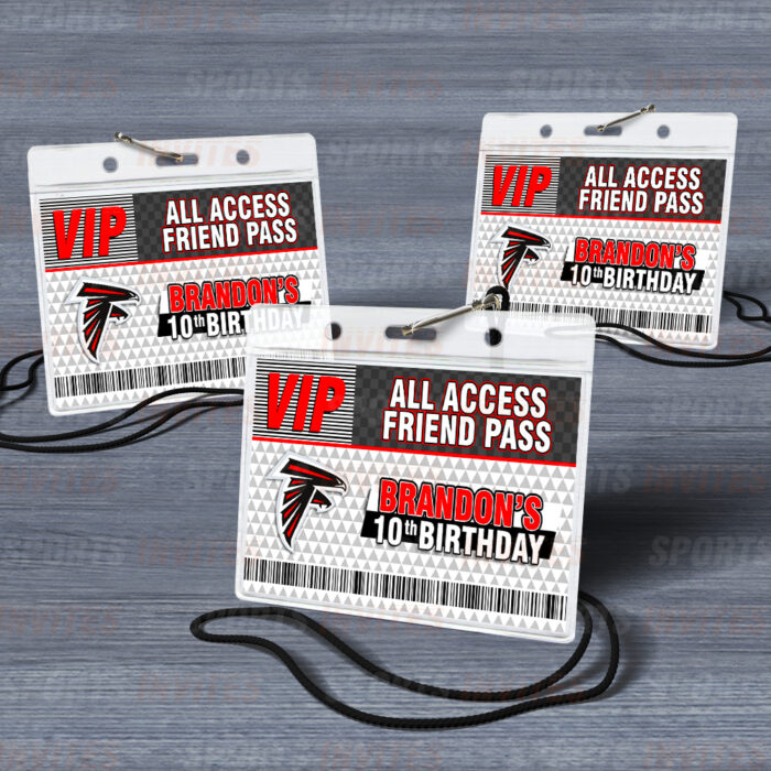 Atlanta Falcons ID Badge Sports Party Lanyard Clear Plastic Horizontal Name Tags Holders - Image 3